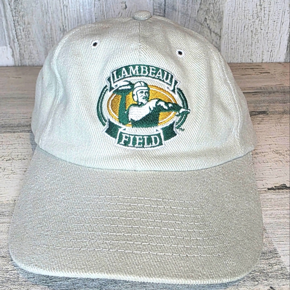 Vintage Lambeau Field Hat Cap Nissun Adjustable Green Bay Packers Throwback NFL